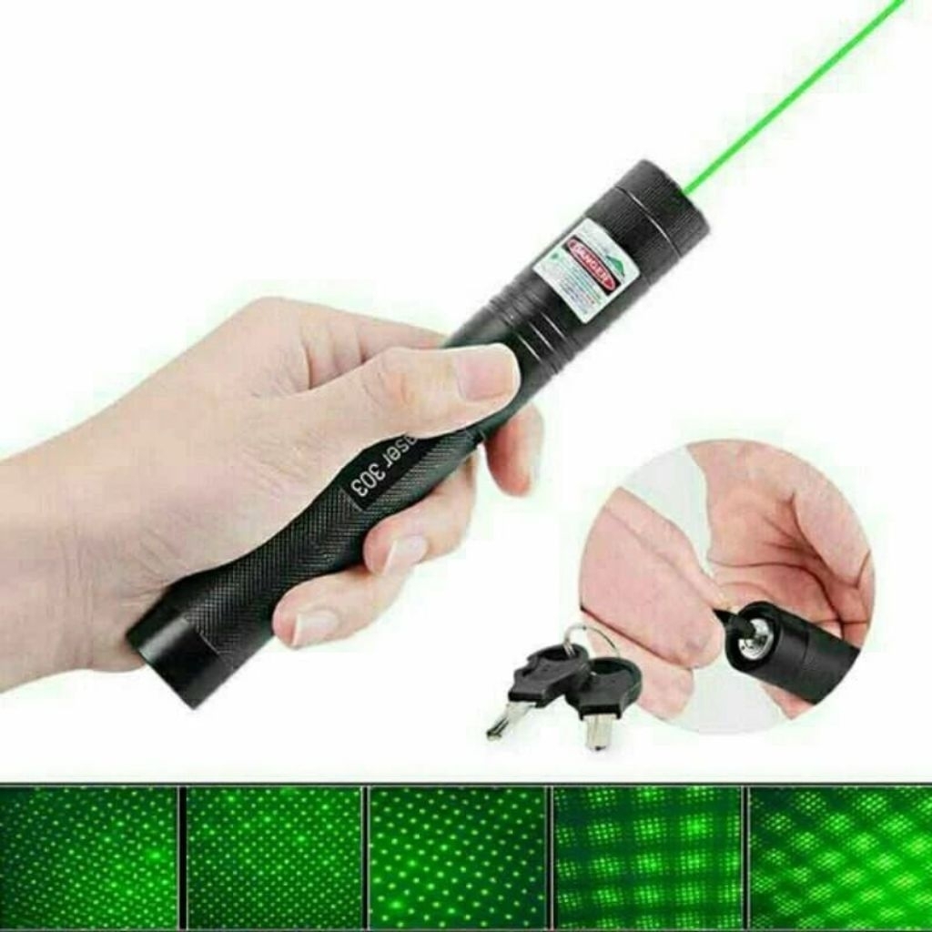 GREEN LASER POINTER 303 / Green laser batrai cas
