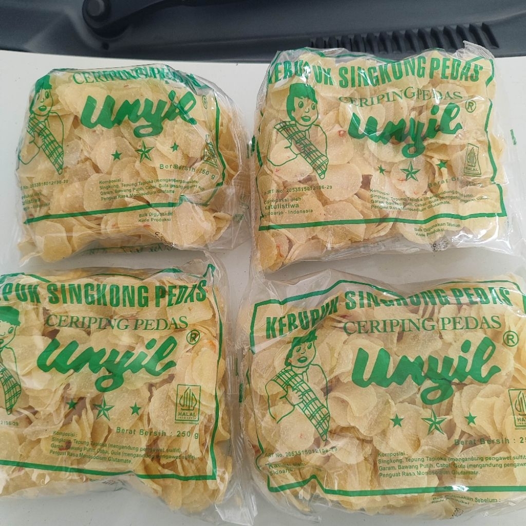 Singkong Pedas Unyil 1kg 4bungkus - Gurih Pedas Ceriping Pedas Unyil Camilan