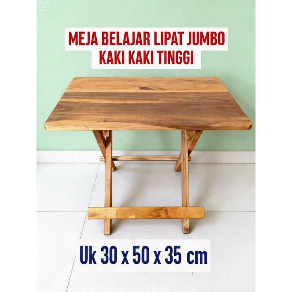 GROSIR MEJA BELAJAR LIPAT JUMBO KAYU JATI MODEL TINGGI