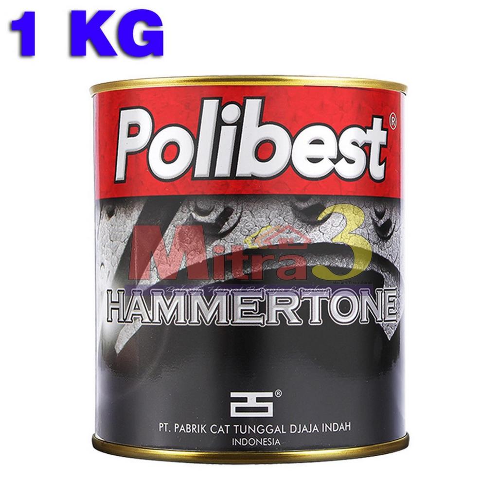 Cat POLIBEST Hammertone 1 KG / Cat Sintetis Kayu Besi Corak Retak Pecah Seribu 1KG