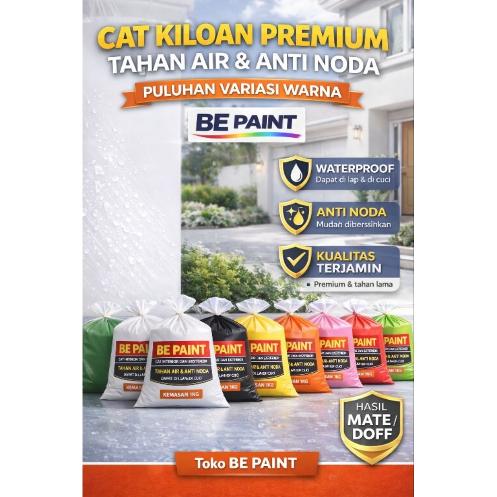 cat tembok kiloan premium waterproof anti ngapur anti noda kemasan 1kg