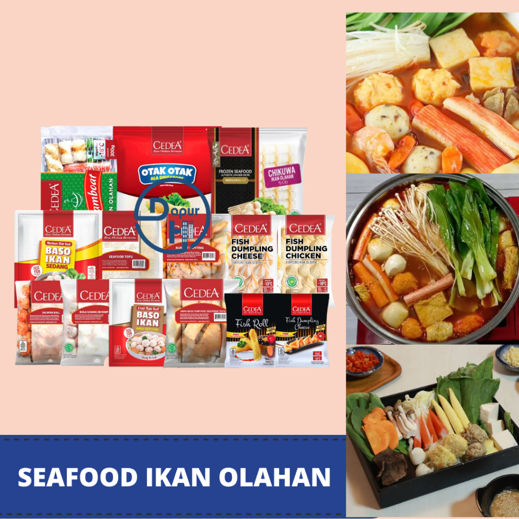 CEDEA Seafood Ikan Olahan Halal // Steamboat Shabu Shabu // Tahu Bakso Salmon Udang kepiting Nugget 