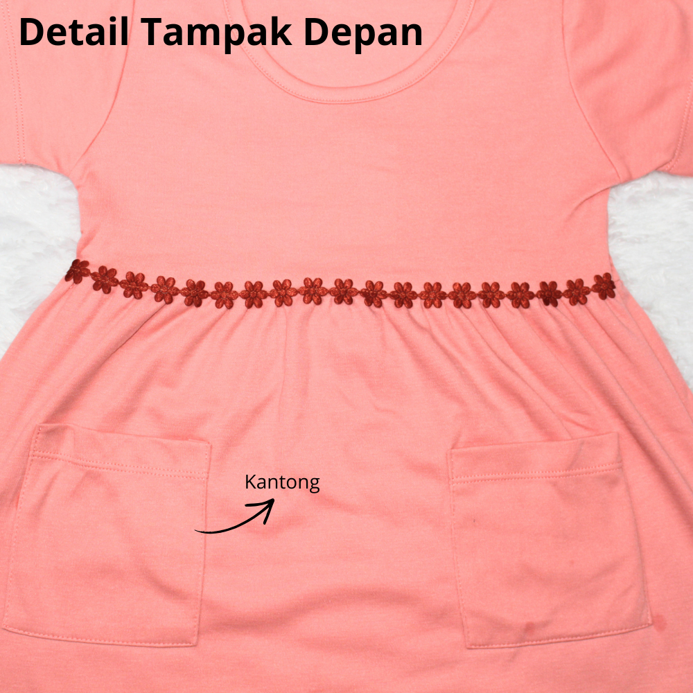 Scelta - Dress Anak Perempuan Daster Dilengkapi Kantung di Depan Polos | DS SC 360 thumbnail 3