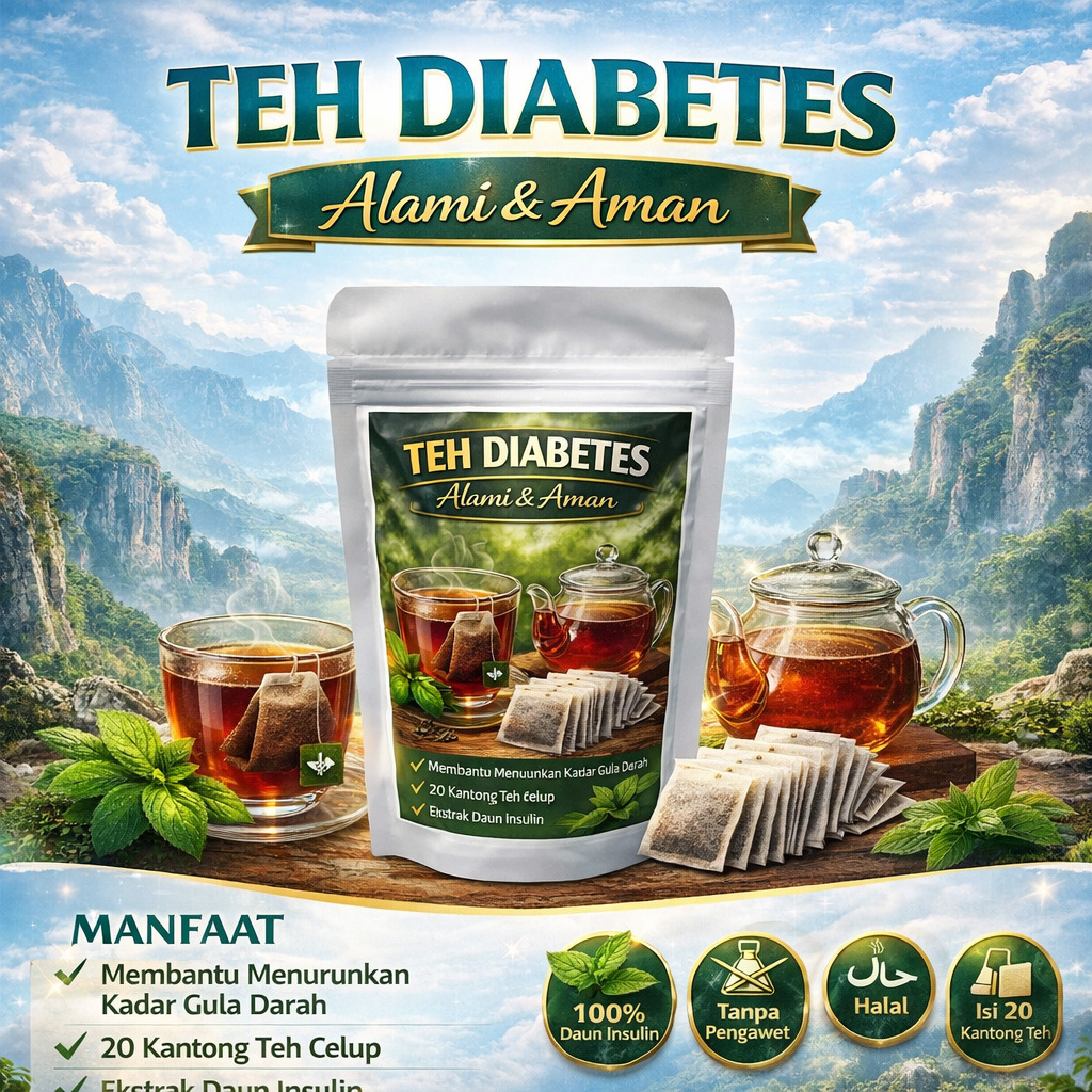 Teh Diabetes Daun Insulin Kering Premium untuk Konsumsi Rutin