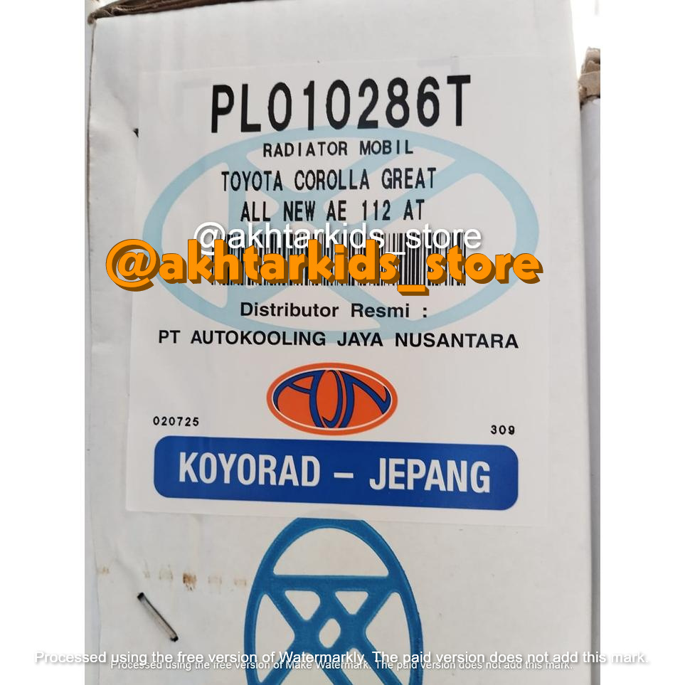 Radiator Corolla Great / All New Corolla AE111 AE112 AE101 Matic Koyorad