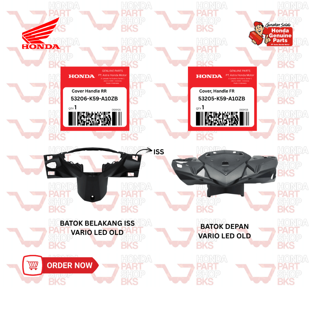 53205-K59-A10ZB 53206-K59-A10ZB Cover Batok depan dan belakang Spedometer Honda Vario 150 eSP 2015-2