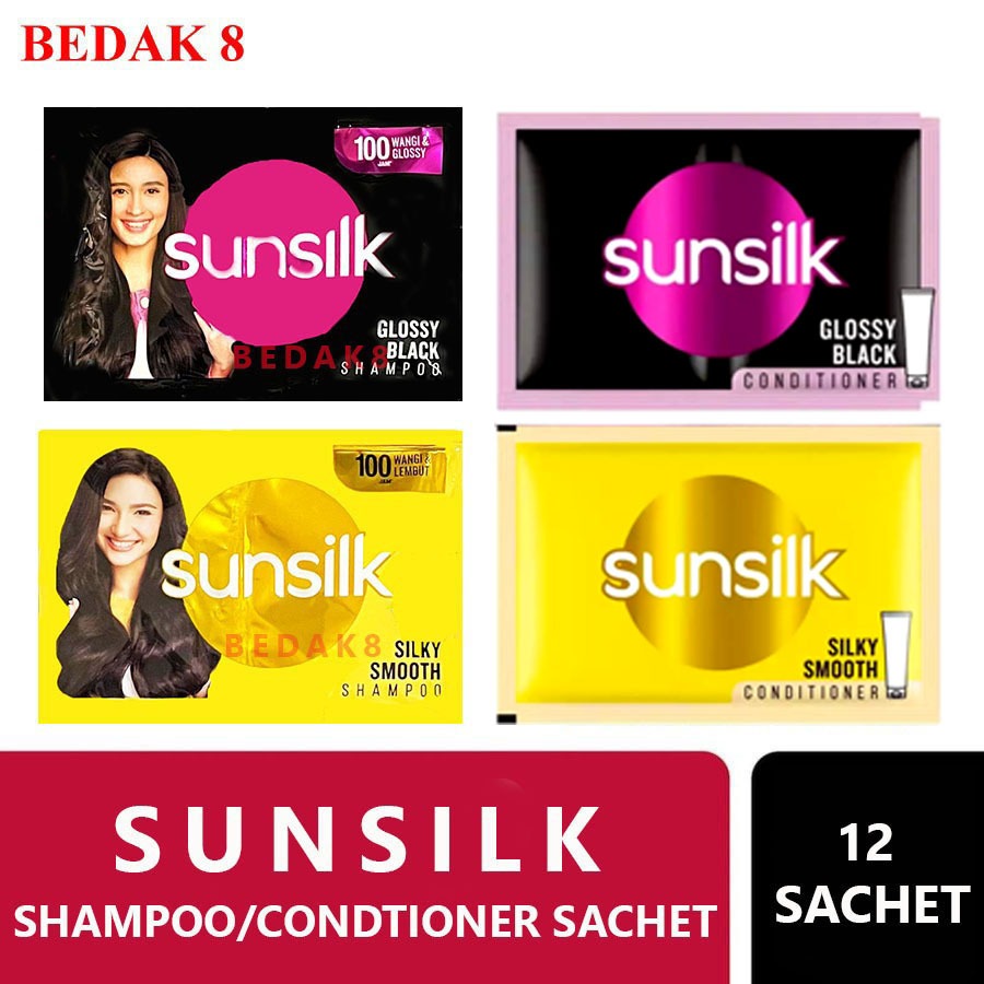 [12 SACHET] SUNSILK Shampoo / Conditioner RENCENG
