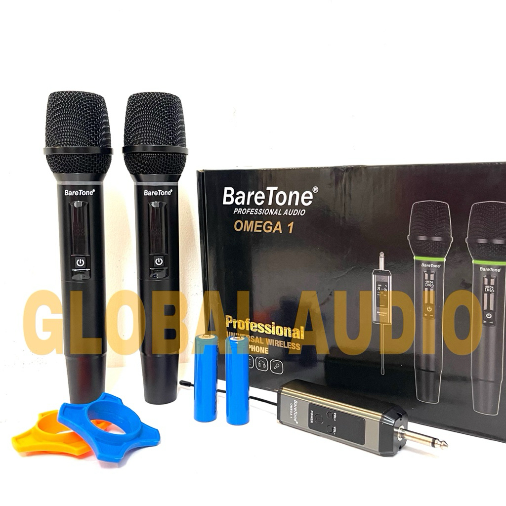 Mic wireless BareTone Omega 1 Original Microphone wireless 2 Mic bisa charger Omega1 Bagus ( Bisa CO