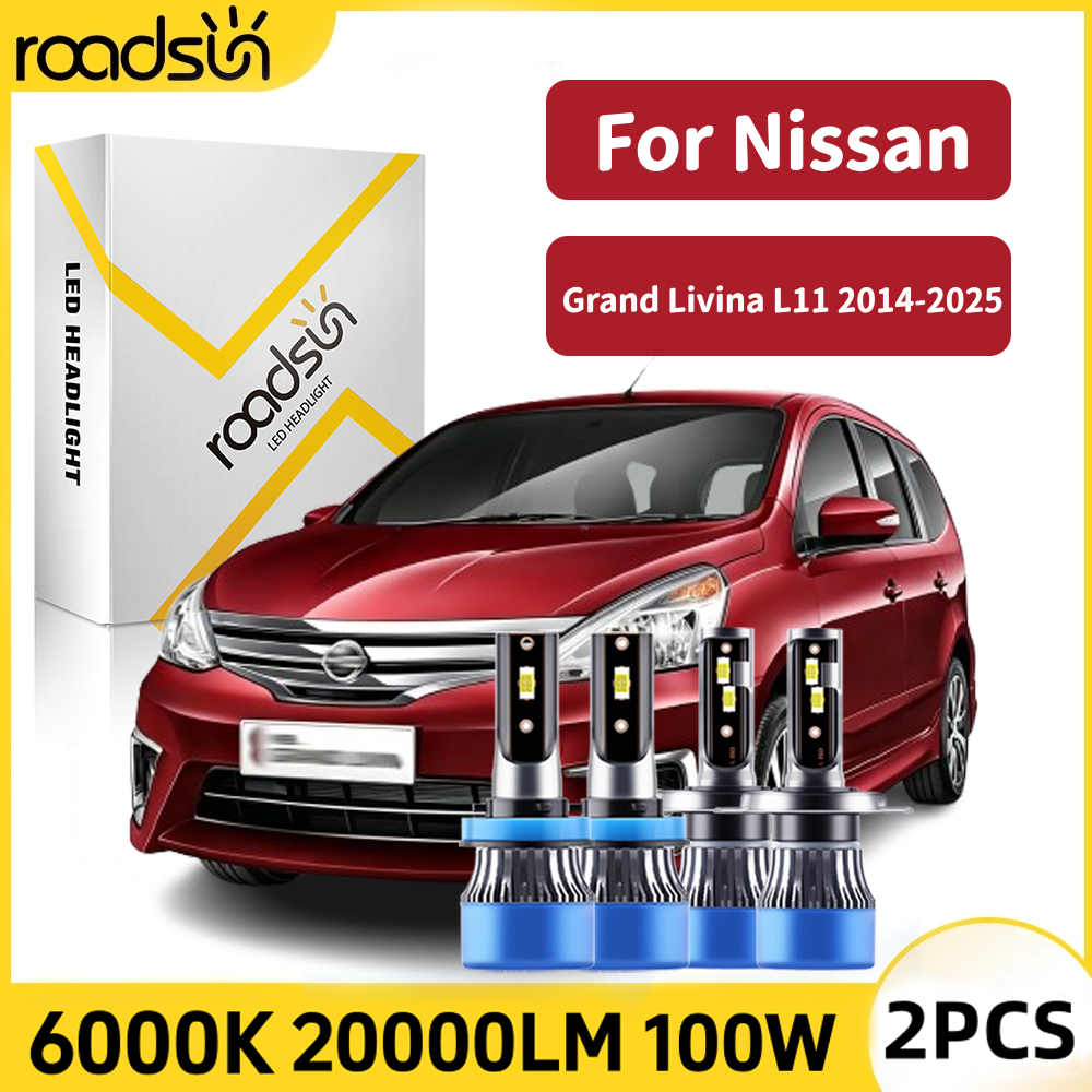 Cocok untuk Nissan Grand Livina L11 2014-2025 Super Terang Led Lampu Depan Mobil Bohlam Hi/Lo Beam L