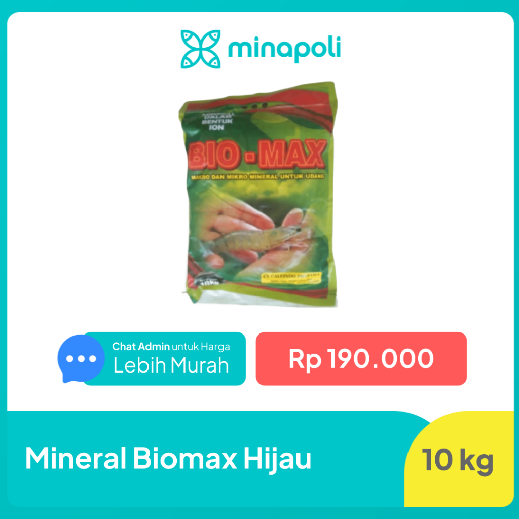 Mineral Udang dan Ikan Biomax Hijau Kemasan 10 kg