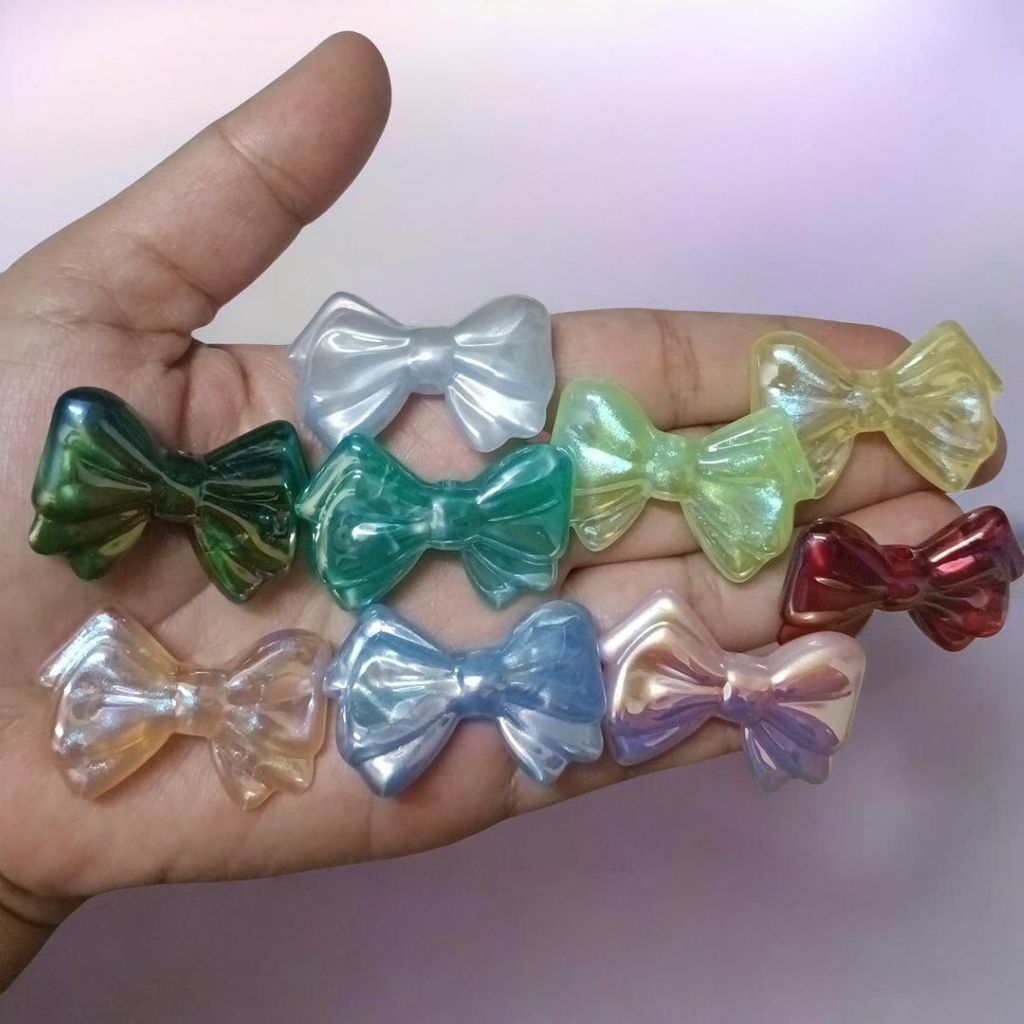 Manik bentuk pita Ding Yi||Beads ribbon Ding Yi||Pembelian 10pcs harga @ 4.449