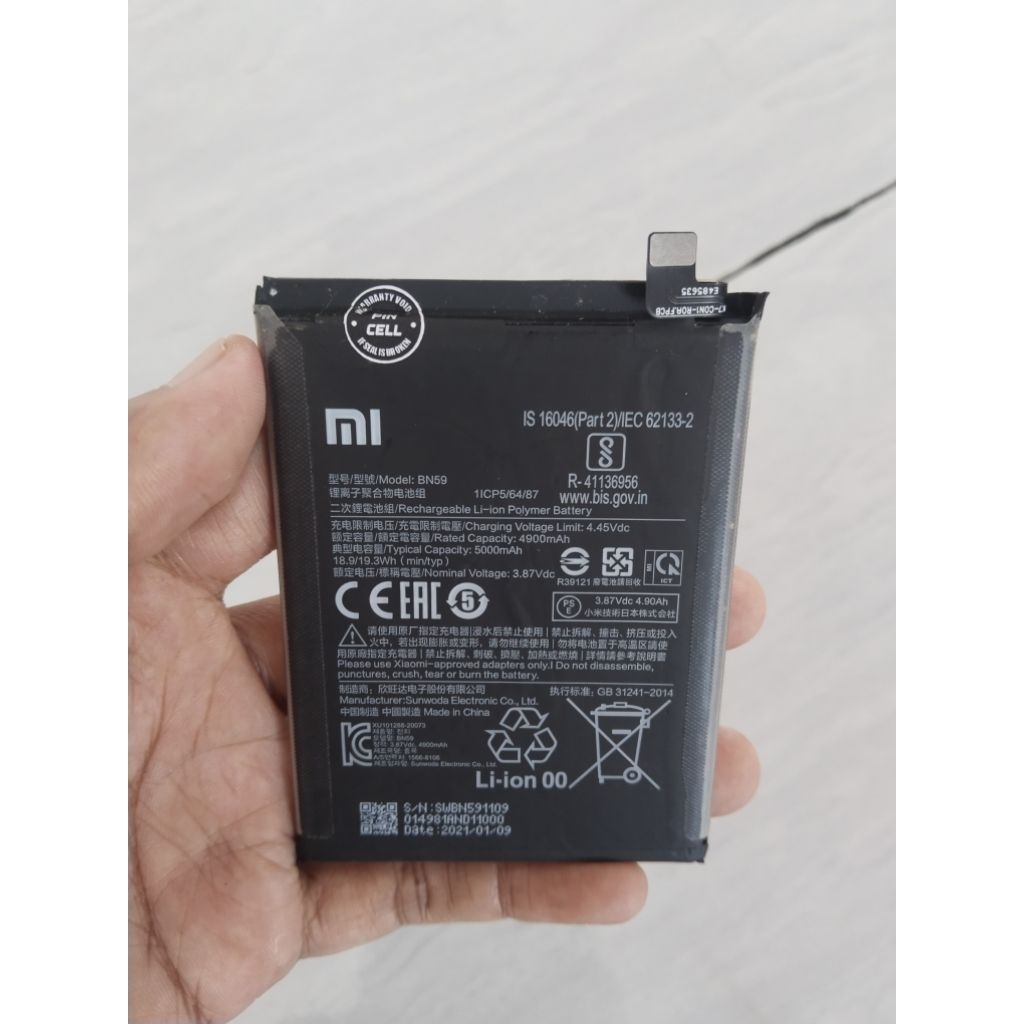 baterai redmi note 10/10s copotan