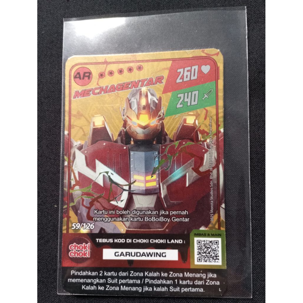 Kartu Choki Choki AR Mecha Gentar BoBoiBoy