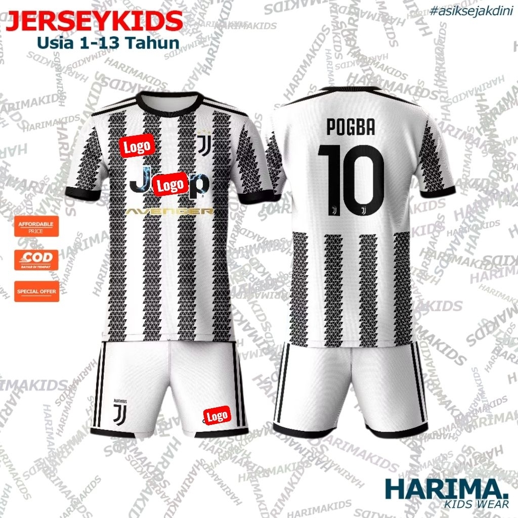 Baju Jersey bola anak Juve juventus jupe Pogba