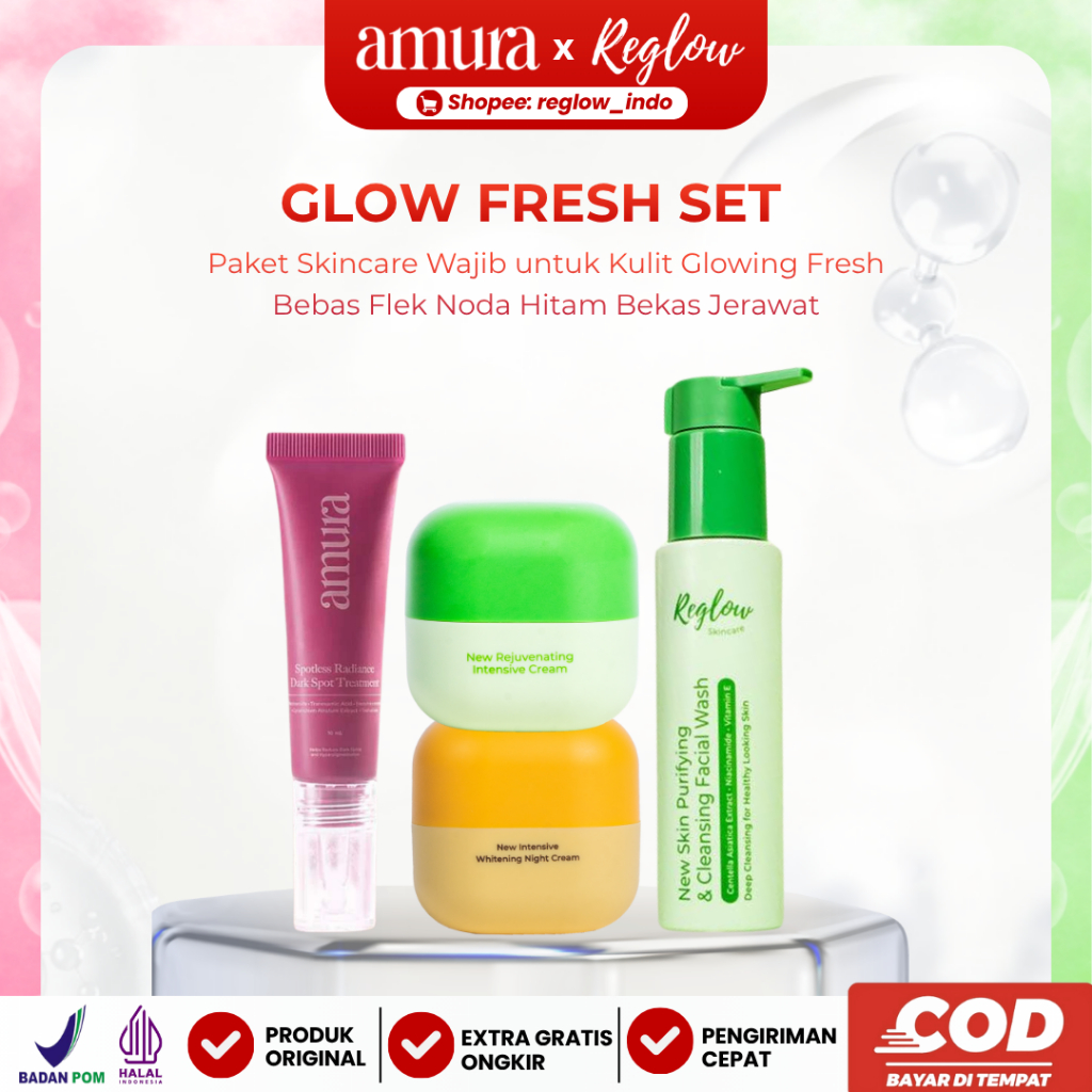 Glow Fresh Set - Reglow dr Shindy Skincare Membantu Mencerahkan Wajah & Flek Hitam Sepaket Anti Dark