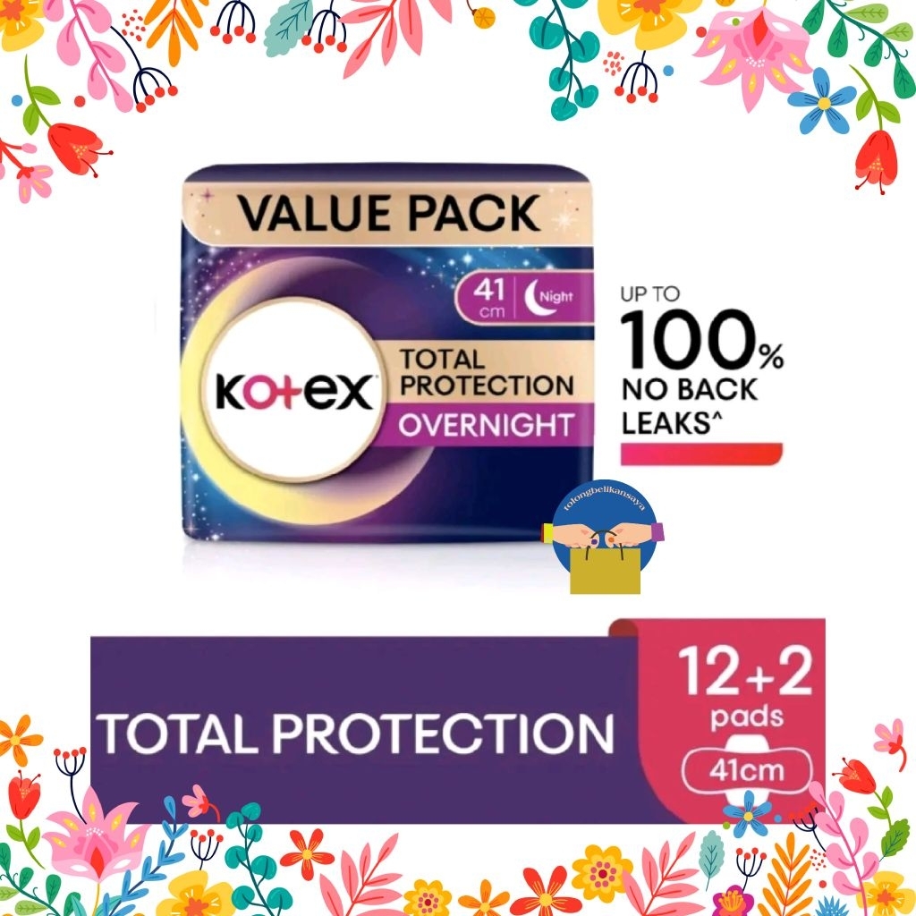 kotex total protection 41cm night longesr 14pads