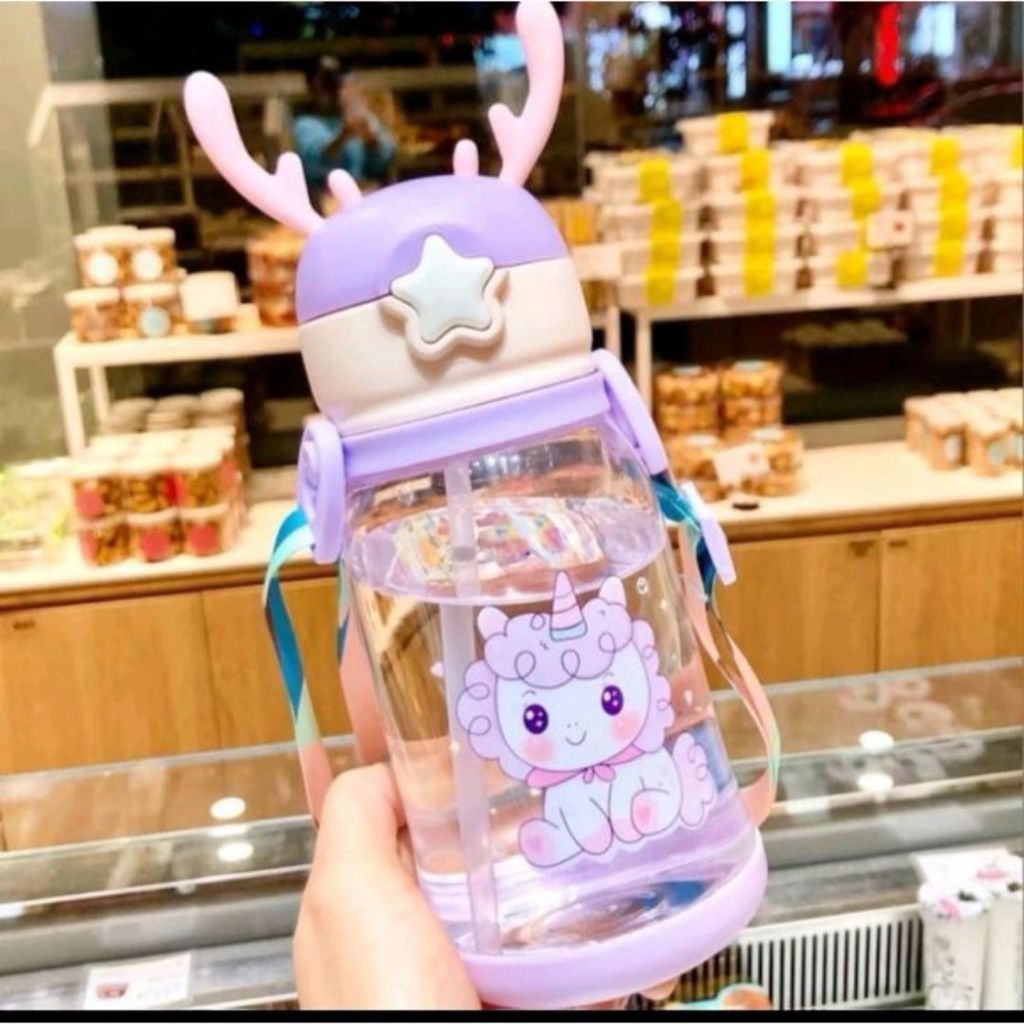 BOTOL MINUM TANDUK RUSA LUCU/botol minum anak karakter Unicorn/botol minum viral
