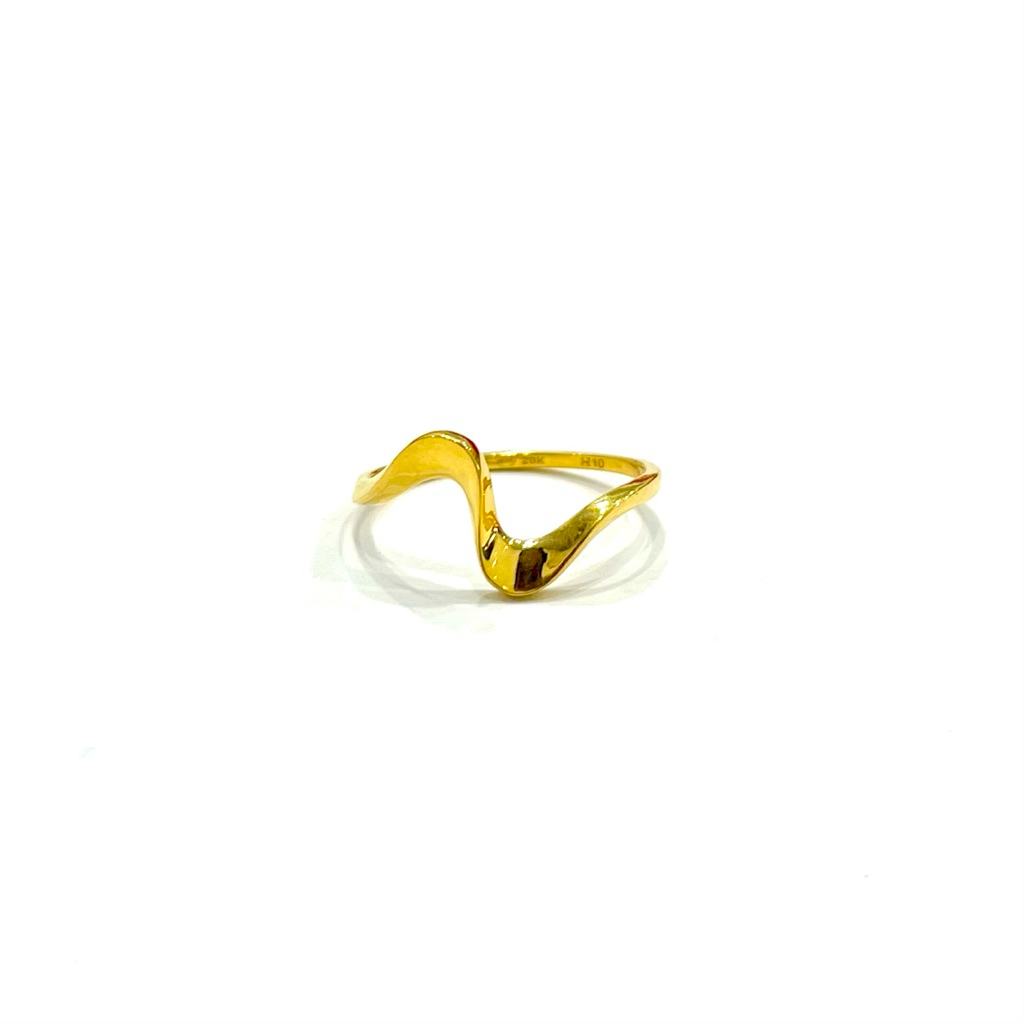 Cincin Gelombang Uk9 Emas Asli Kadar 875
