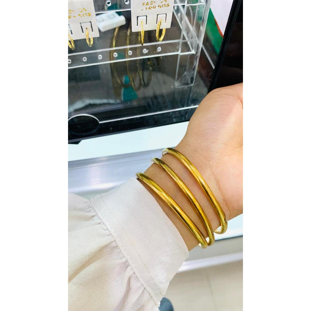 Gelang Keroncong Lapis Emas Kristal Tahan Pakai Harian