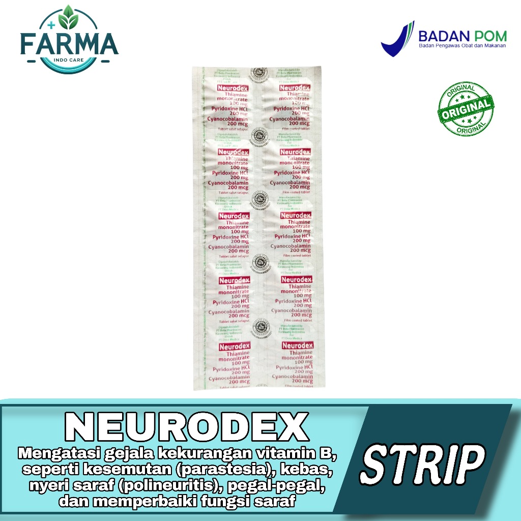 Neurodex STRIP 10 tablet Obat Vitamin B Komplek Komplex Complek Complex B1 B2 B 12