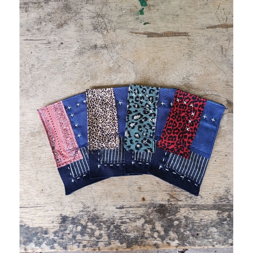 patch sashiko denim leopard