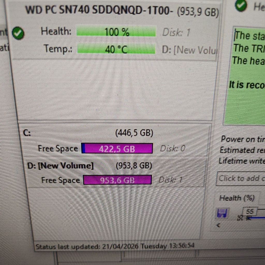 SSD NVMe 1TB WD SN740 GEN 4X4 ORIGINAL COPOTAN UNIT SENTINEL 100%