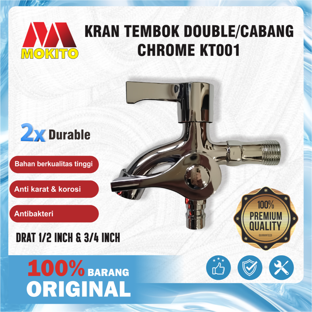 MOKITO Kran Shower Mesin Cuci Keran Air Cabang Engkol 1/2 inch 595