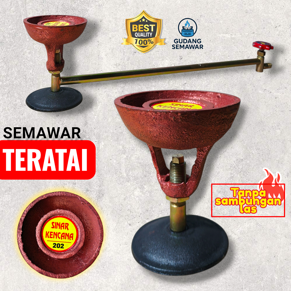 Kompor Gas Semawar Teratai Joss 202 203 768  - Full Besi Cor Bahan Tebal, Kualitas Bagus, Nyala Api 