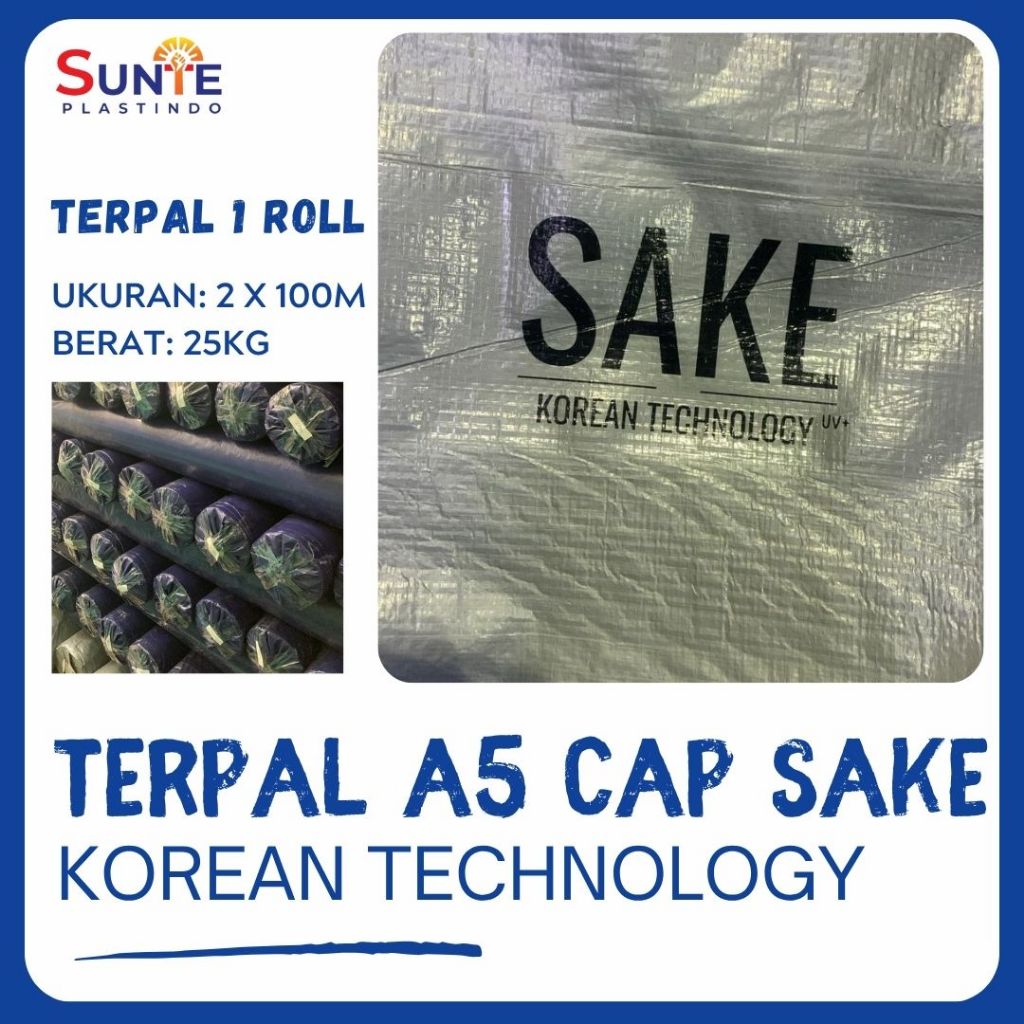 TERPAL PLASTIK A5 CAP SAKE UKURAN SATU ROLL