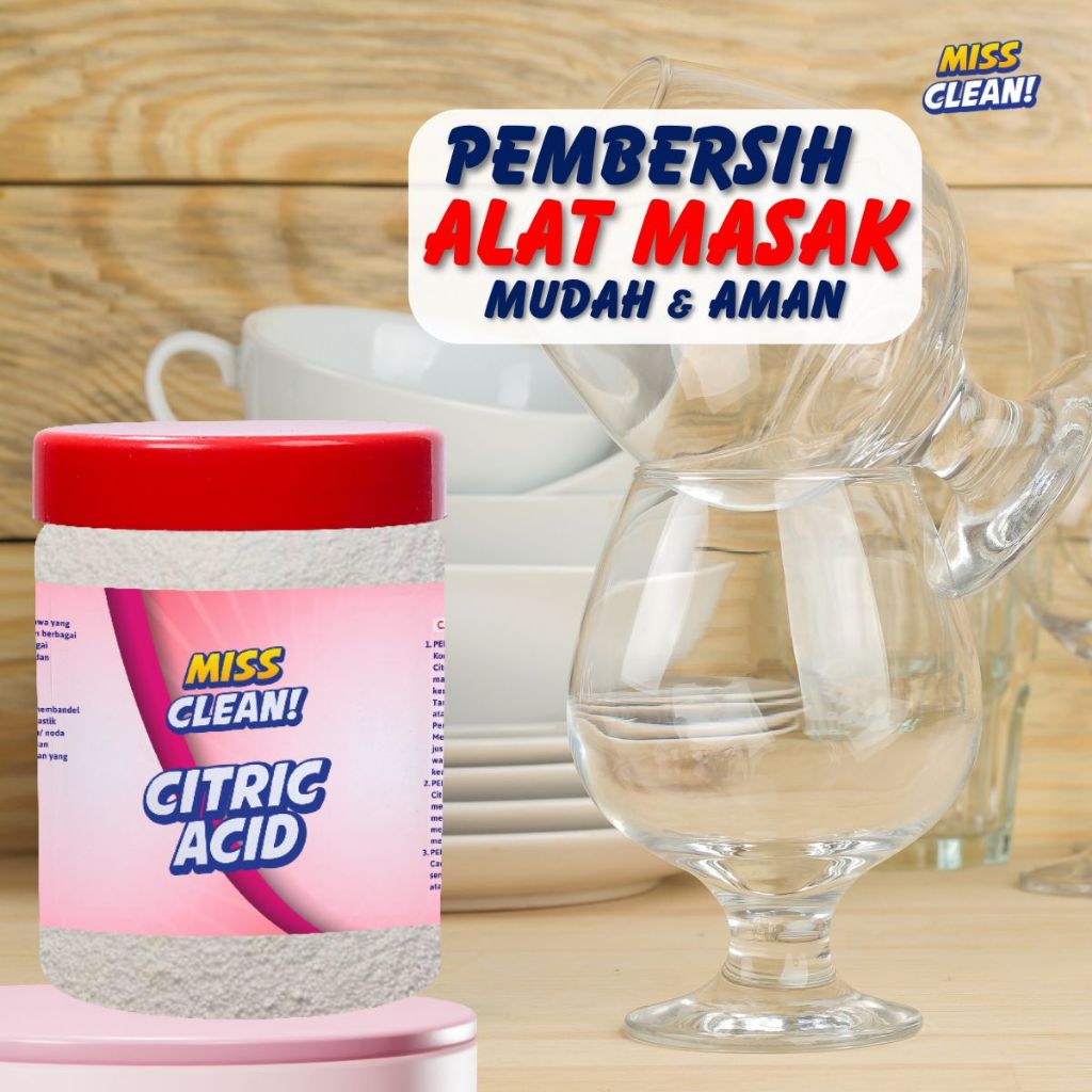 Pembersih Kerak Piring Kaca Buram Noda Putih Susah Hilang Jadi Bening Lagi Miss Clean Citric Acid