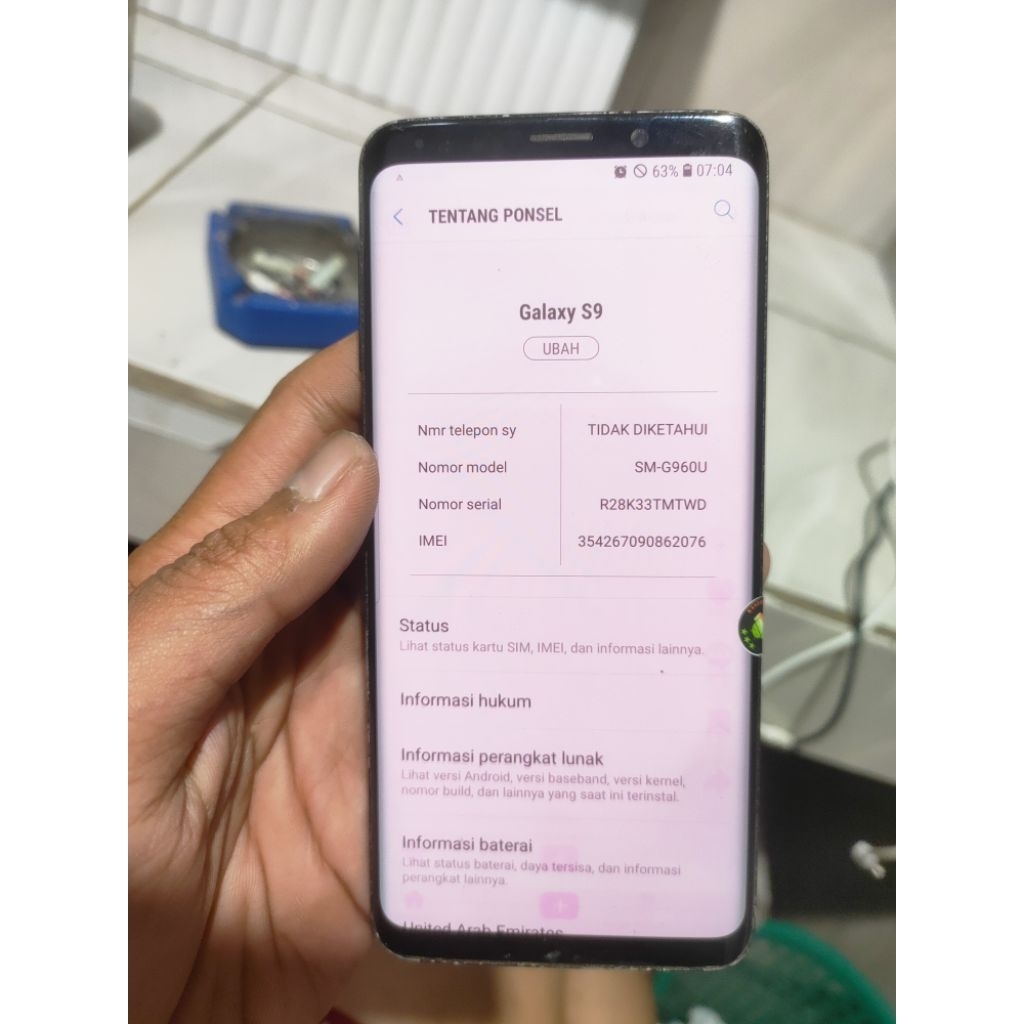 Mesin Samsung galaxy S9 ram 4/64 minusan baca deskripsi