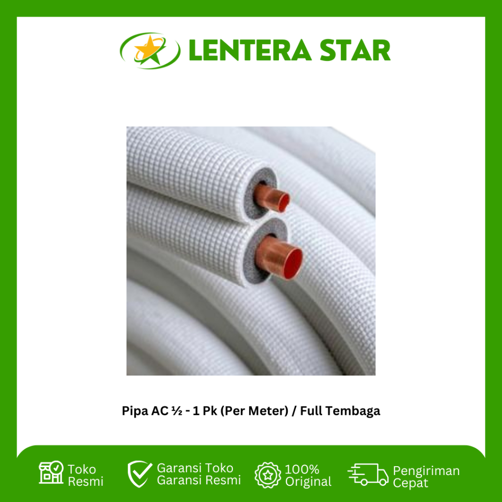Pipa AC 1/2 – 1 PK (Per Meter) | Full Tembaga