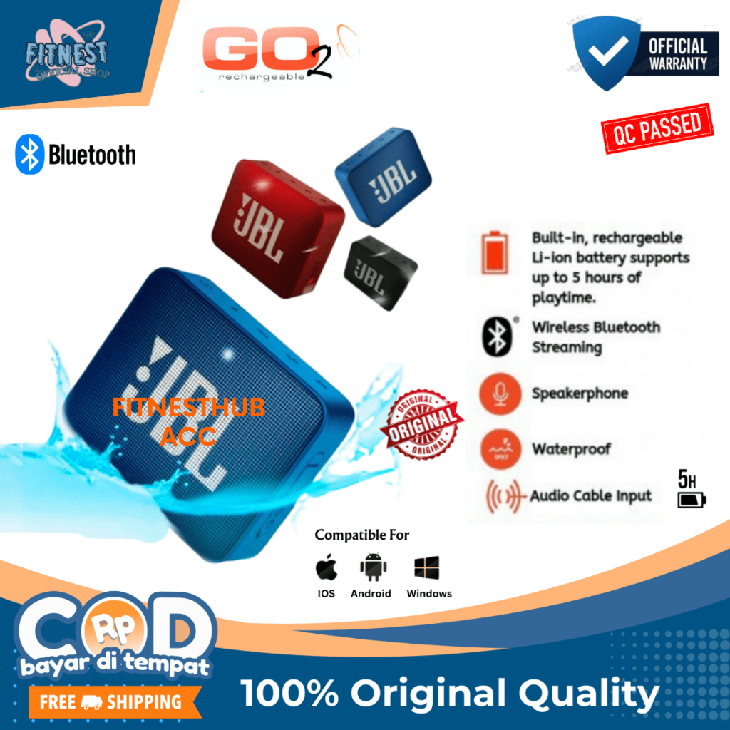 PREMIUM Speaker Bluetooth GO 2 Mini Portable Mega Bass Wireless MP3 Player Support Aux Radio FM Flas