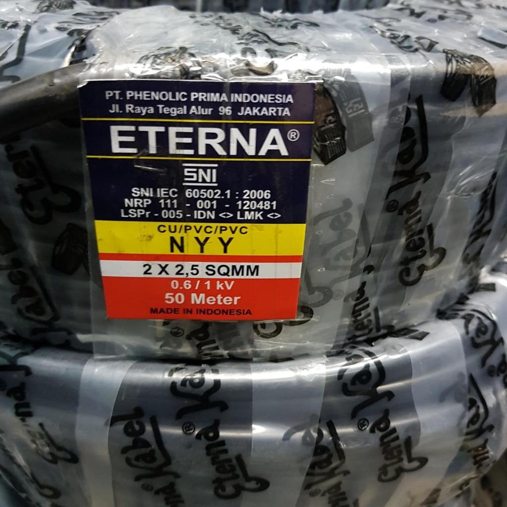 kabel NYY 2x2,5  merk eterna hitam