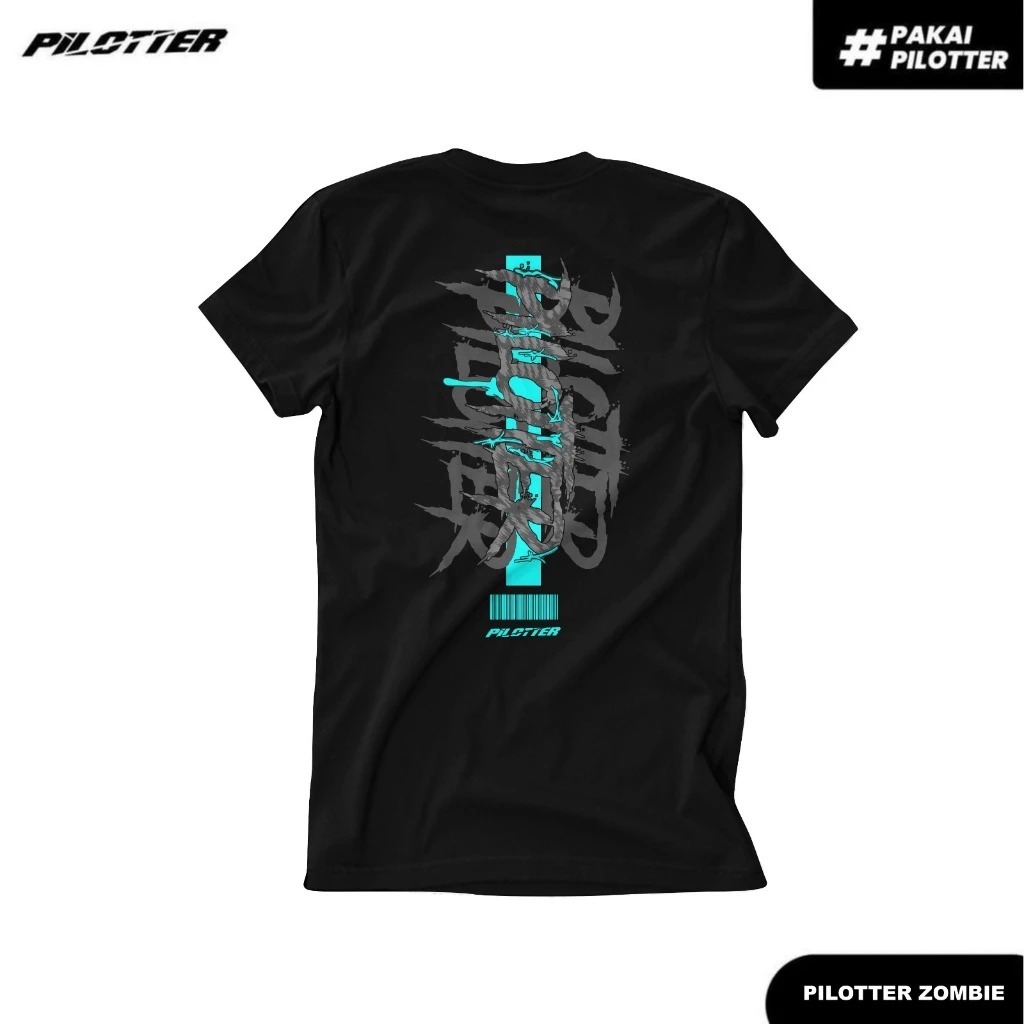 KAOS PILOTTER ZOMBIE HITAM