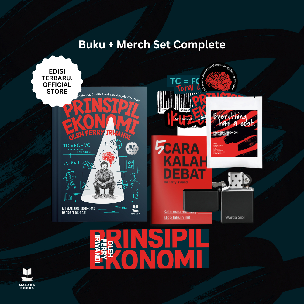 Buku Prinsipil Ekonomi Ferry Irwandi + Merch Set Complete