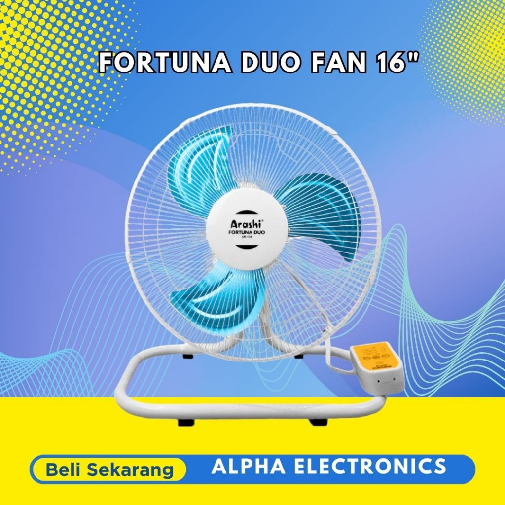 Arashi Kipas Angin Meja Dinding Remote Fortuna Duo 16inch + Remote
