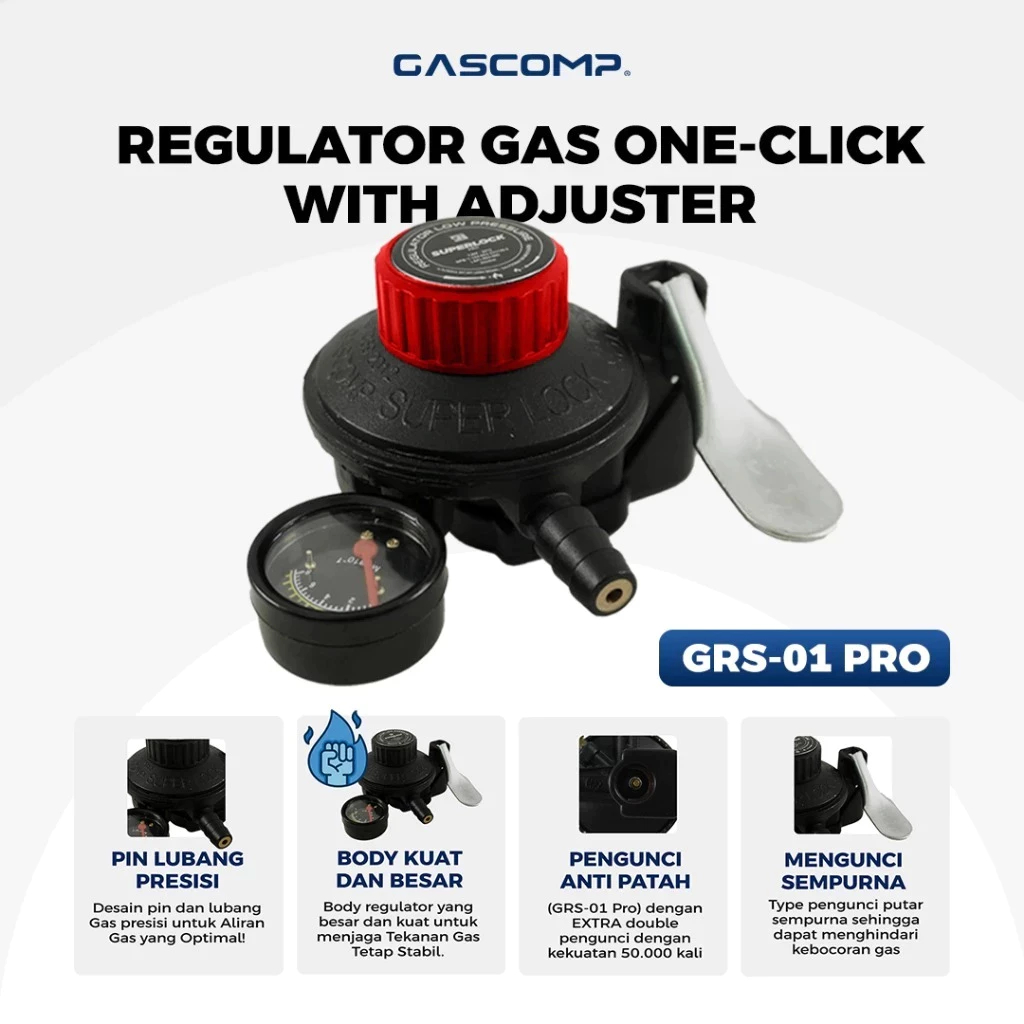 REGULATOR SUPERLOCK GASCOMP / REGULATOR LPG GAS GRS 01/GRS 01 PRO