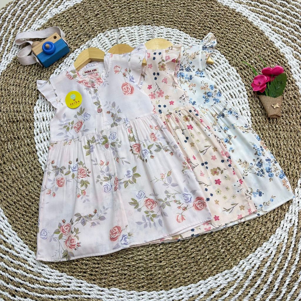 Grosir & Ecer Dress Tali Saibakids / Baju Anak Kasual Katun 1 Thn - 4 Thn