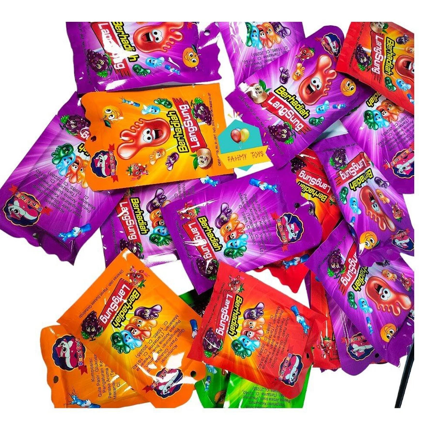 20 PCS permen kaki planet fruty permen kaki permen dan mainan
