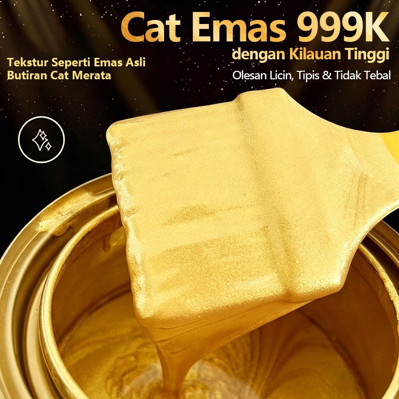 999K cat emas 300g cat gold emas cat warna emas cat warna gold emas cat tembok no drop kuas cat temb