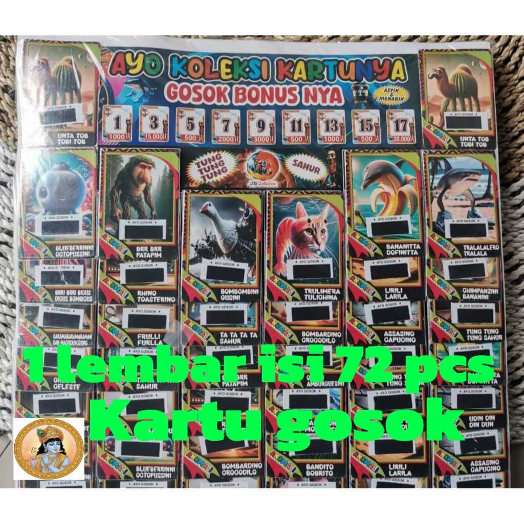 KARTU TEPUK GOSOK BERHADIAH MENYEDIAKAN ANEKA GAMBAR FIRAL