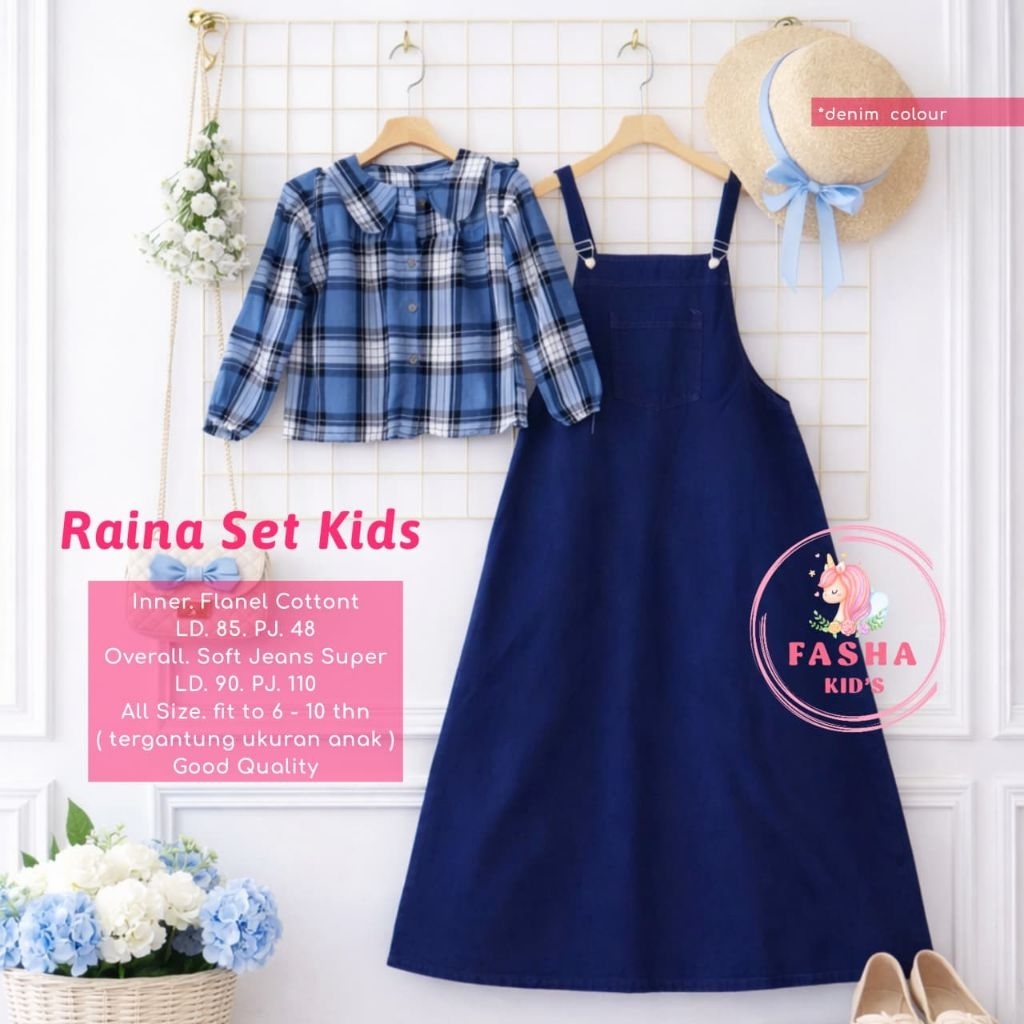 Raina, dhea set kids overall anak usia 7-12th - navira set overall - Chika set teen kids overall by 