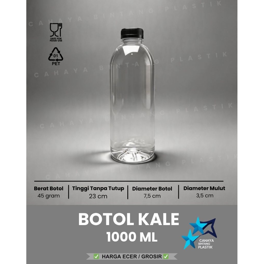 BOTOL KALE 1 LITER / BOTOL PLASTIK 1 LITER / BOTOL KOPI 1 LITER