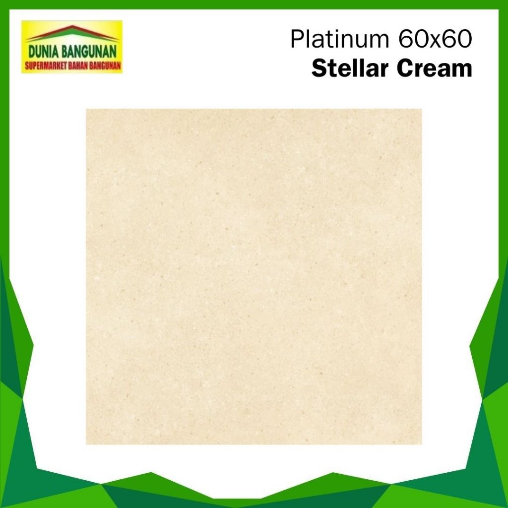 Keramik Lantai Dinding Platinum 60x60 Stellar Cream Keramik Matt/Keset Dapur Teras Cream