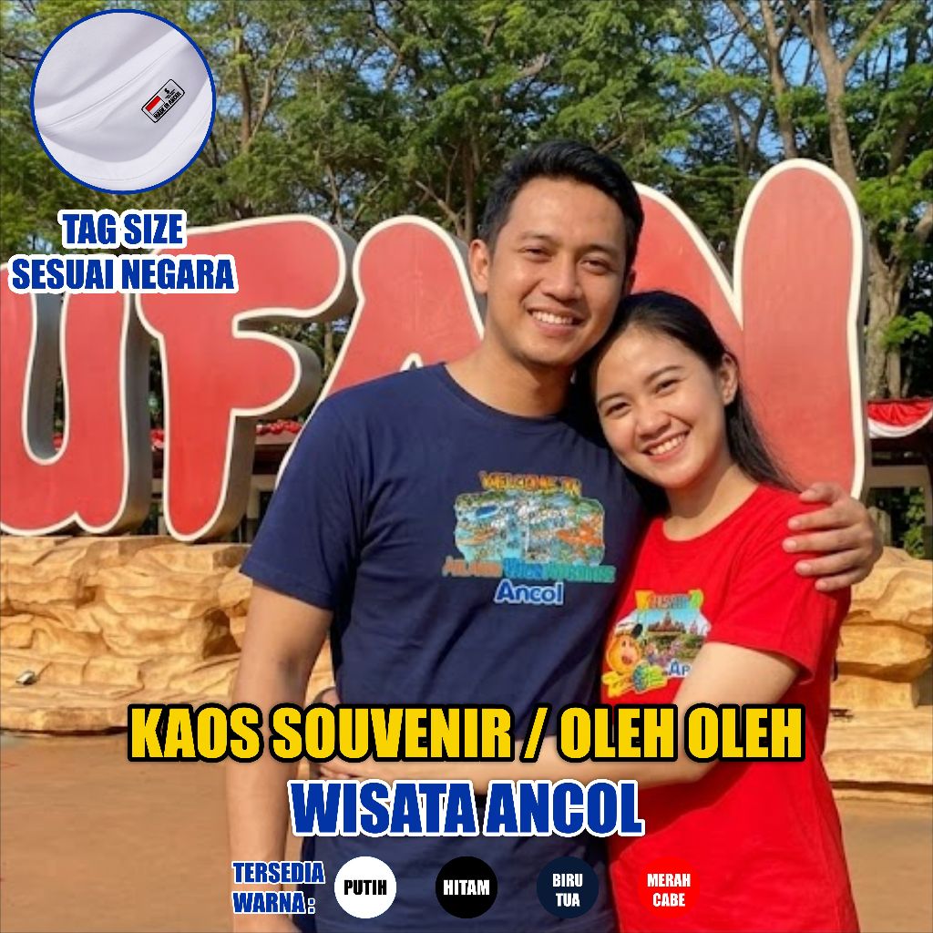 Kaos Oleh Oleh Souvenir Ancol Kaos Oleh Oleh Dufan 100% Cotton Combed 30s Premium Unisex Anak & Dewa