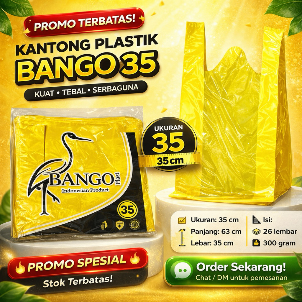 Bango 35 Kuning/Kantong Plastik Kuning/Kantong Kresek/Kantong HD