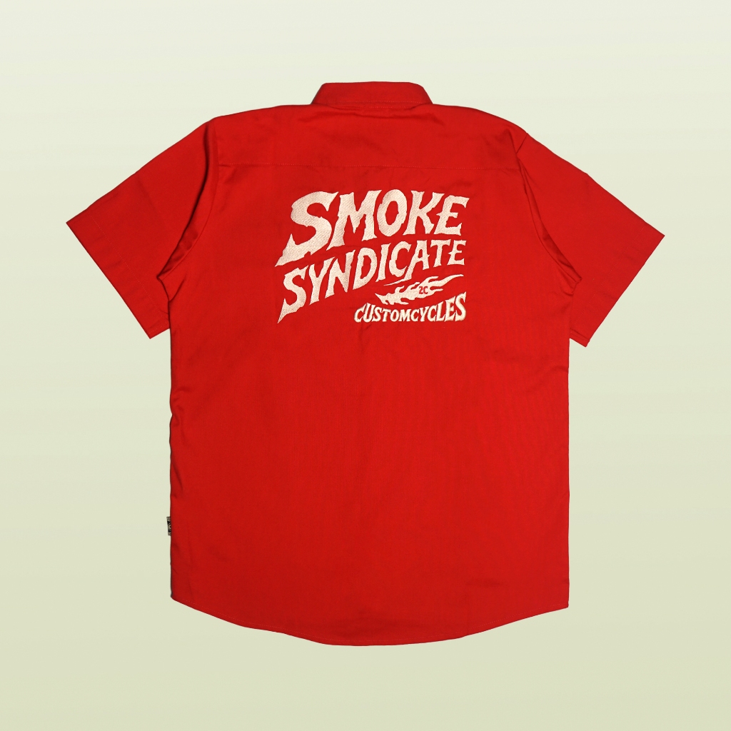 SMOKE Workshirt Kemeja Merah "OUTLAW"