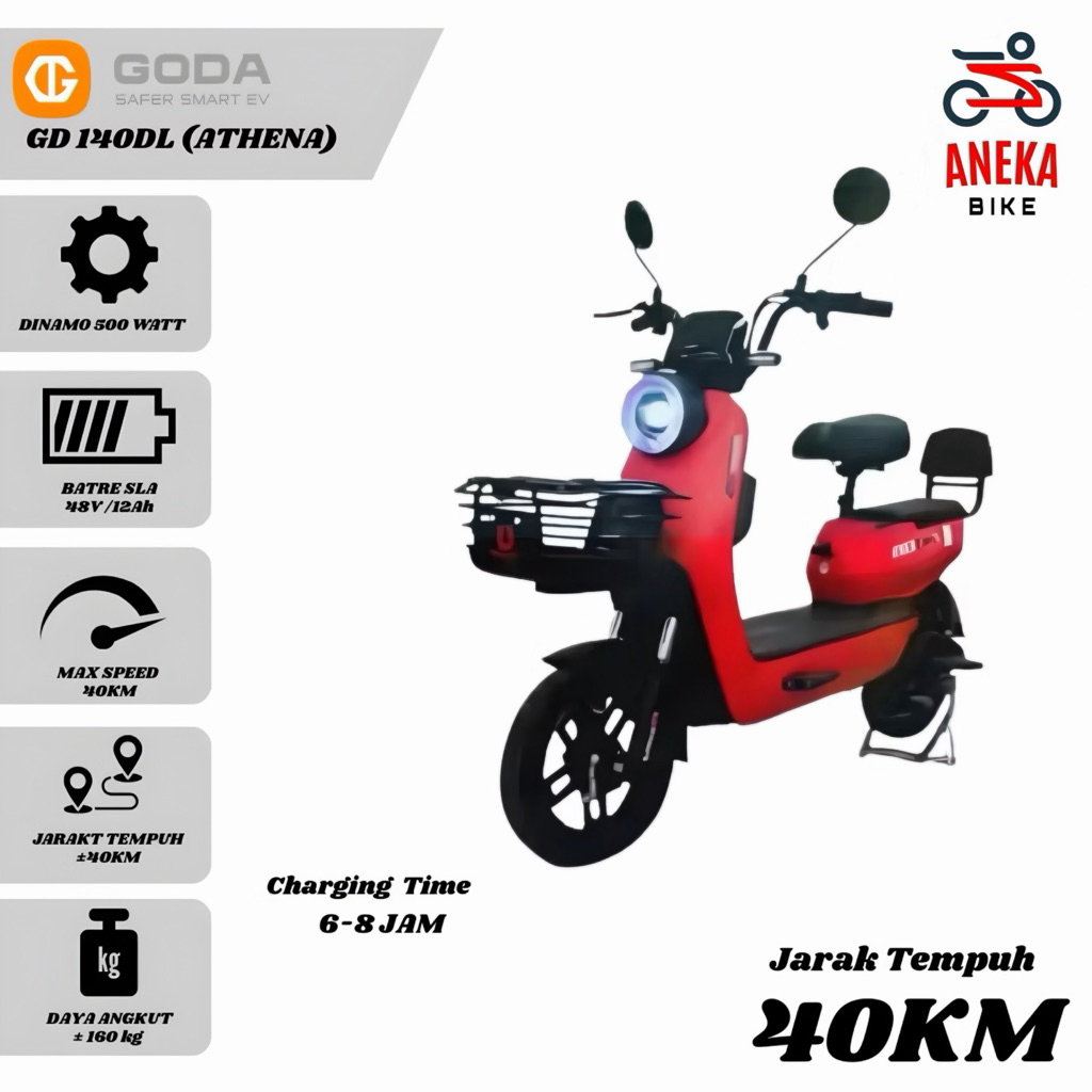 GODA GD-140DL NEW SEPEDA LISTRIK TERBARU DARI GODA GD140 DX 140 DL