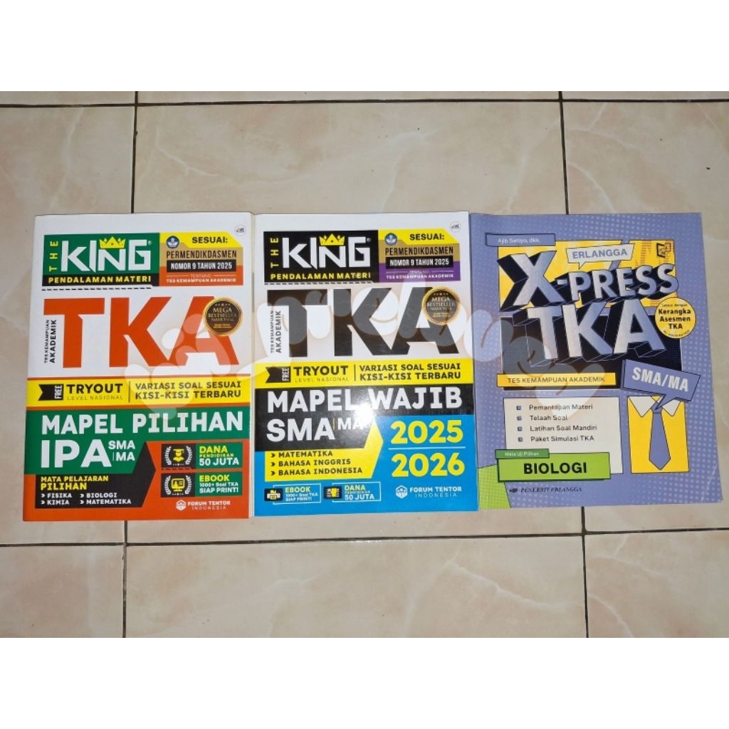 Buku TKA SMA The King Wajib IPA dan Erlangga Biologi
